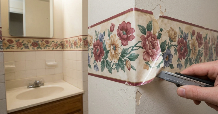Removing Wallpaper Border in Bathrooms