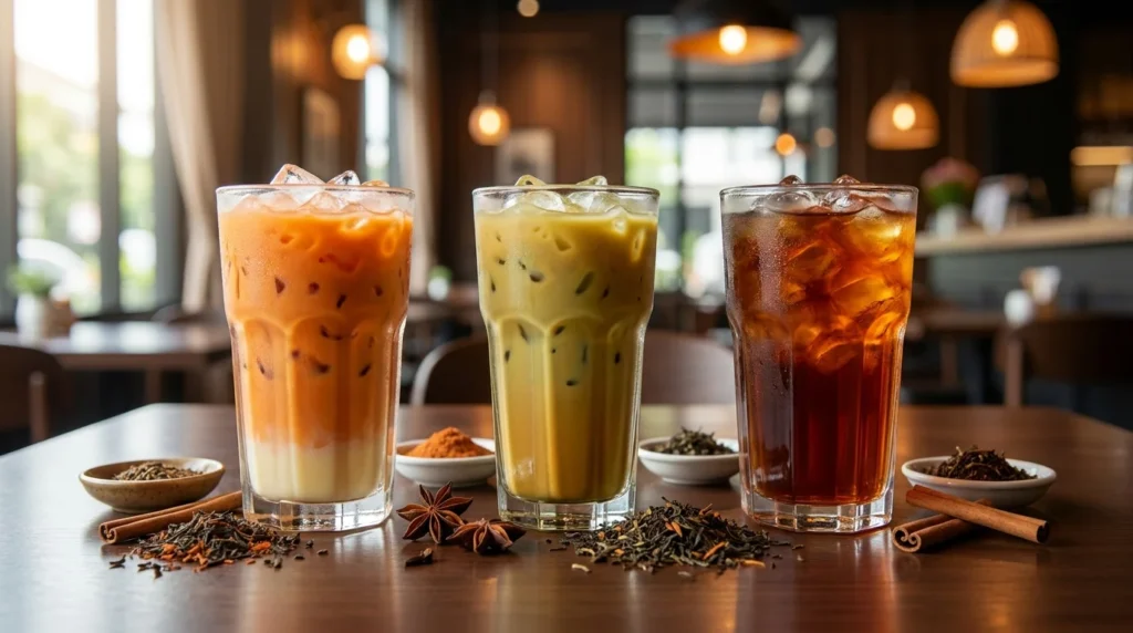 Thai Tea vs Coffee, Green Tea and Cola